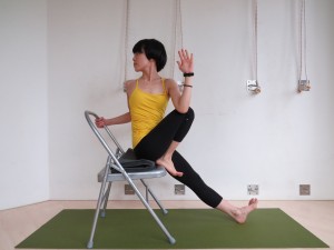 A patient is performing yosteo yoga and structural therapy.